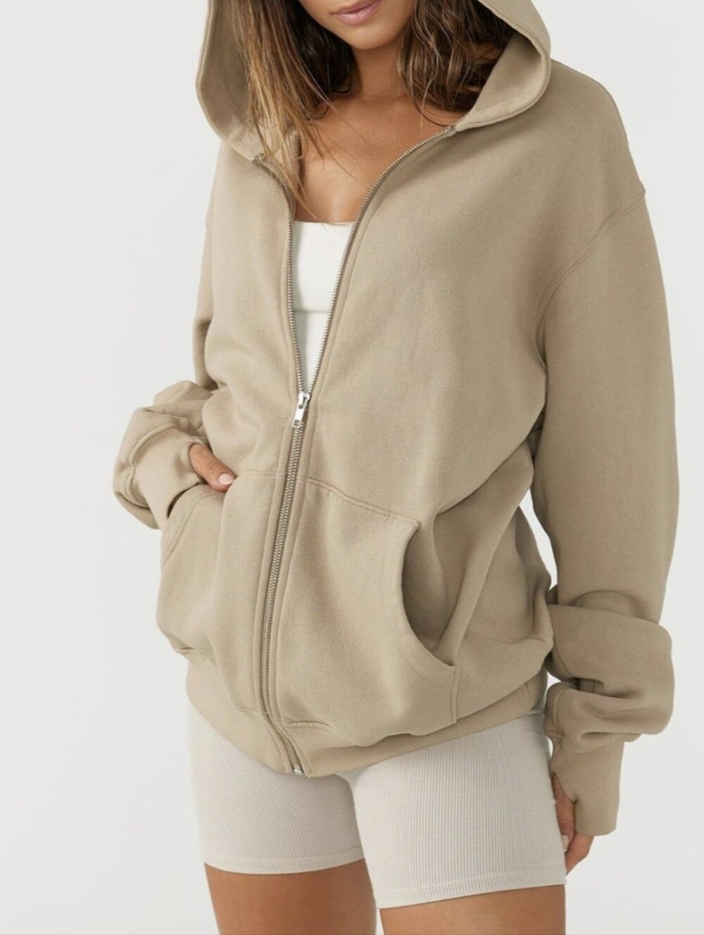 Joah Brown Empire Zip Hoodie In Desert French Terry | O/S = S/M - Picture 5 of 15